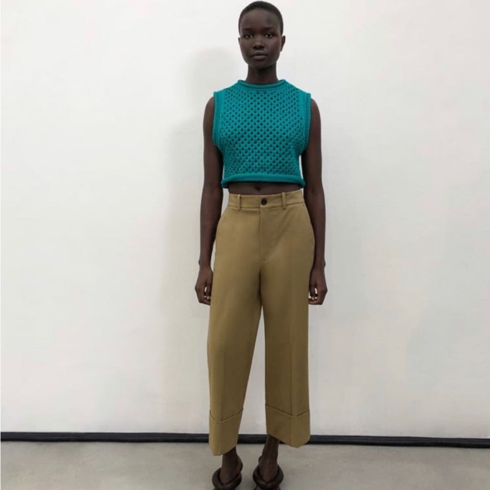 Zara Khaki Straight Pants Size M, NWT